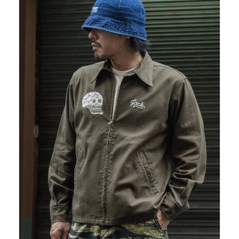 Non Stock Vietnam War Skull & Snake Souvenir Tour Jacket Men's Zip Up Outerwear